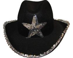 Cappello Sceriffo Nero Con Paiette Cappello Sceriffo Nero Con Paiette